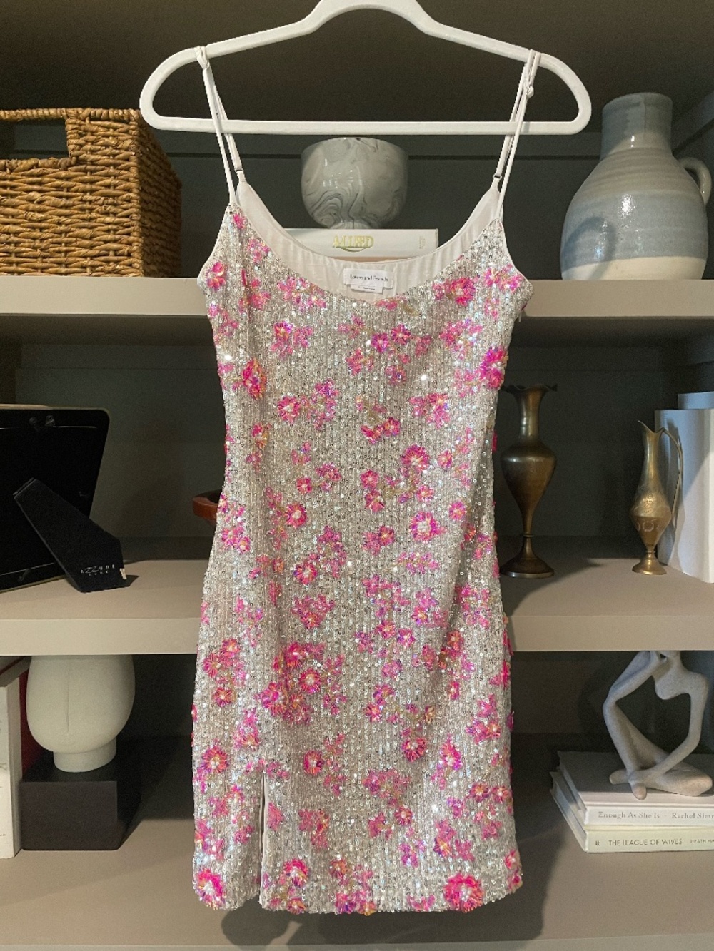 Revolve - Silver & Pink Sequin mini dress